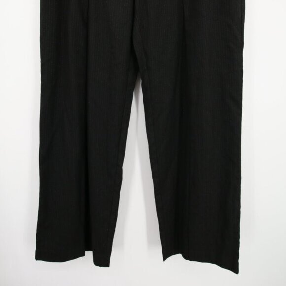 Liz Claiborne Dress Pants 8 Black Striped Pleated Front Pockets High Rise NWT - Picture 3 of 12